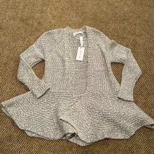 Derek Lam 10 Crosby Peplum Open Sweater